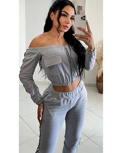 Conjunto Deportivo Sudadera Buzo Corto Color Gris