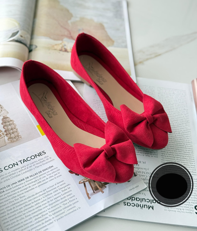 Baletas Para Mujer Rojas de Moda