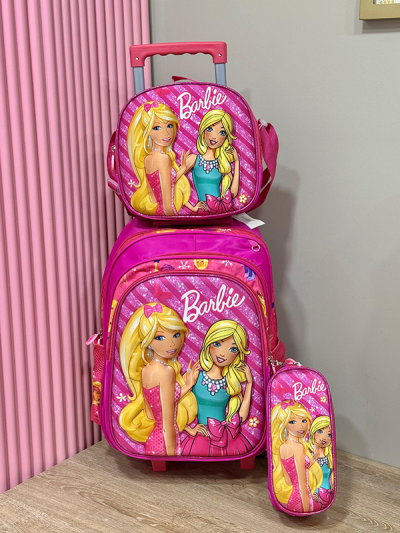 Maleta con Ruedas Para Niña Rosada Barbie
