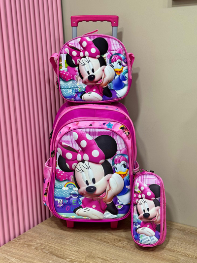 Maleta con Ruedas Para Niña Rosado Minnie