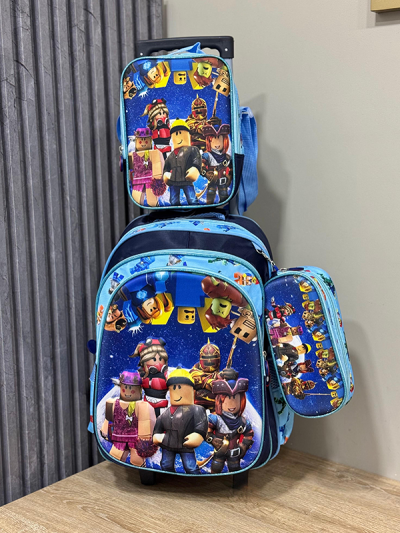 Maleta Escolar con Ruedas Para Niño Azul Lego