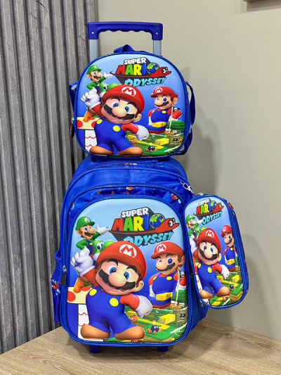 Maleta con Ruedas Para Niño Mario Bros