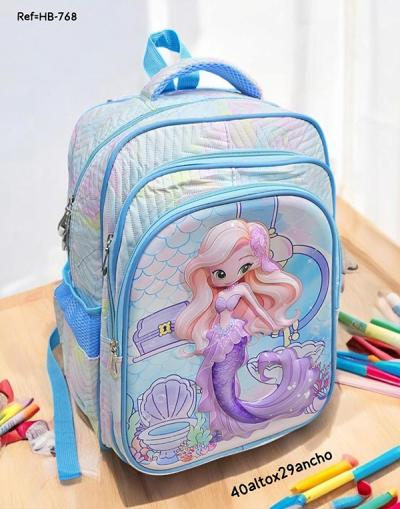 Morral Escolar Para Niña Sirena Cream