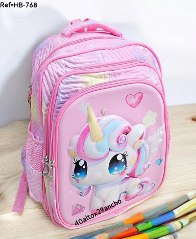 Morral Escolar Para Niña Unicorno Cream Rose