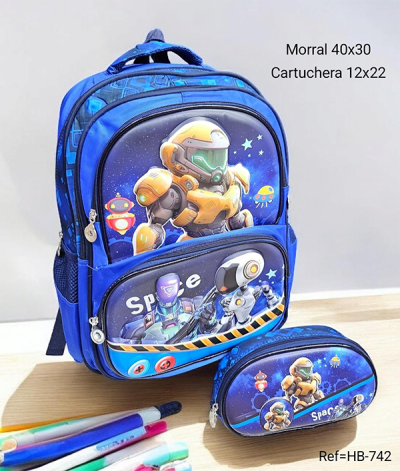 Morral Escolar Para Niño Space Blue