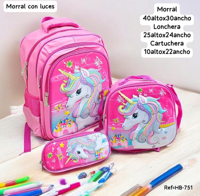 Morral Escolar Para Niña Unicornio