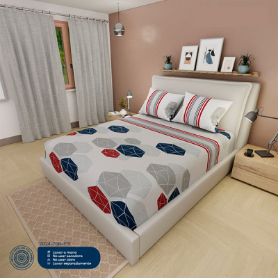 Sábanas Cama Doble Beige Flores