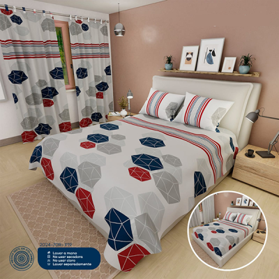 Sábanas Cama Doble Blancas Azul