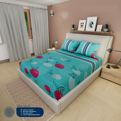 Sábanas Cama Doble Verde Mariposas