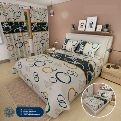 Sábanas Para Cama Doble Beige Azul