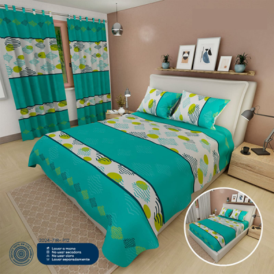 Sábanas Para Cama Doble Menta Blanco