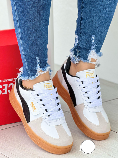 Tenis Puma Palermo Blancos y Negro