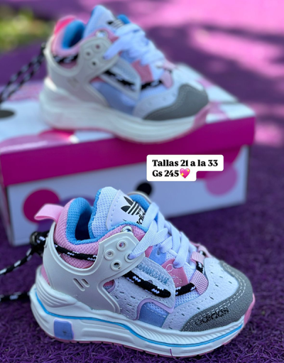 Tenis Para Niña Adidas Rosado Azul