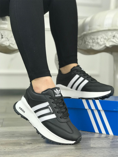 Zapatillas Para Mujer Adidas Negras Franjas Blancas