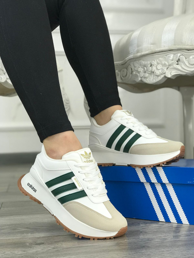 Zapatillas Para Mujer Adidas Negras Franjas Verdes