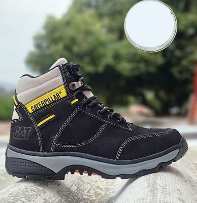 Botas Caterpillar Hombre Negras Costura Blanca