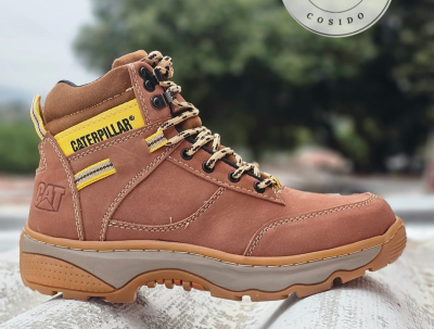 Botas Caterpillar Hombre Salmon Costura Blanca