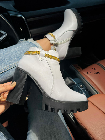 Botines Para Mujer Blancos con Cadena