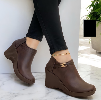 Botines Para Mujer Cafés Tacón