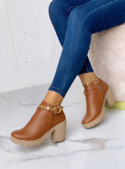 Botines Para Mujer Cafés con Correa-2031-4