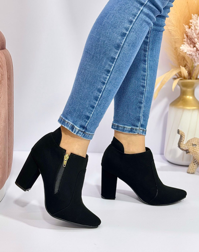 Botines Para Mujer Negros Con Cremallera