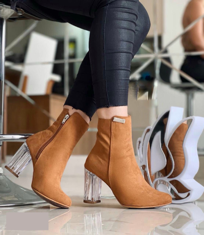 Botines Para Mujer Tabaco Cristal