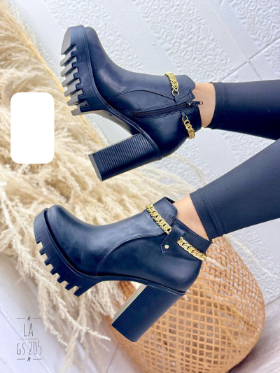 Botines Para Mujer Azules con Cadena-2034