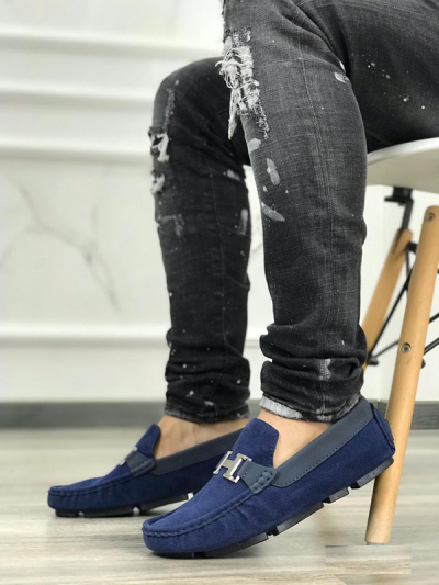 Mocasines Para Hombre Hermes Azules