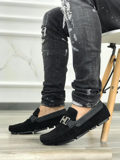 Mocasines Para Hombre Hermes Negros