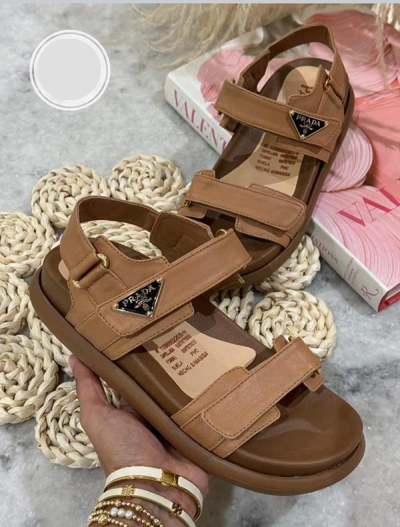 Sandalias Bajitas Cafés Prada