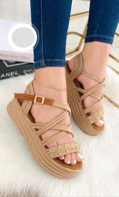 Sandalias Bajitas Cafés Yute
