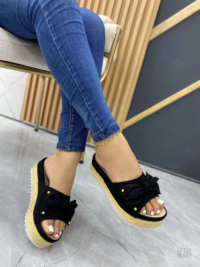 Sandalias Bajitas Para Mujer Negras Gold