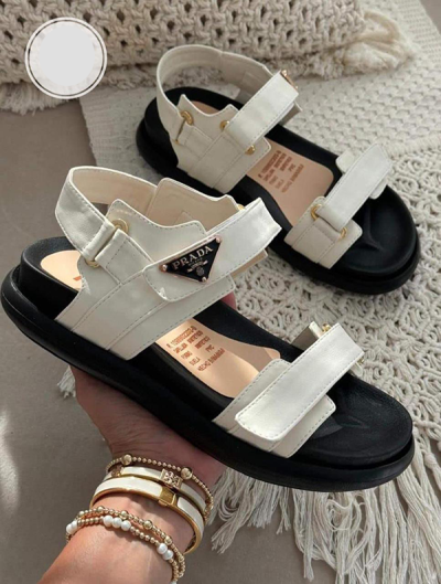 Sandalias Para Mujer Bajitas Blancas Prada