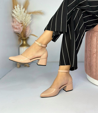 Tacones Para Mujer Beige Brillantes