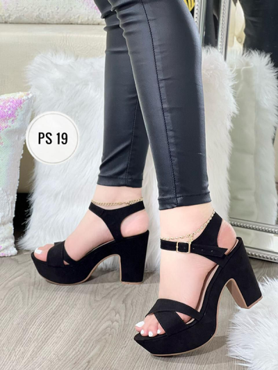 Tacones Para Mujer Correa Negros