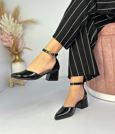 Tacones Para Mujer Negros Brillantes