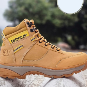 Botas Caterpillar Hombre Amarillas Costura Blanca