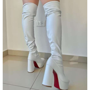 Botas Para Mujer Gaga Latex Blancos