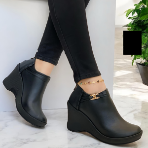 Botines Para Mujer Negros Tacón Corrido