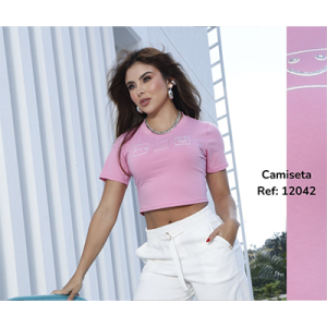 Camiseta Mujer Rosada Ref 12042