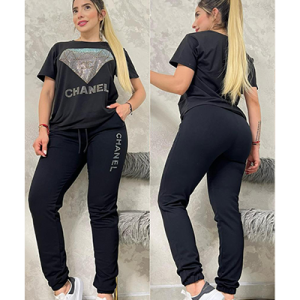 Conjunto Deportivo Chanel Diamont Negra