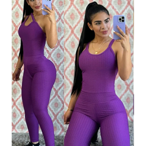 Conjunto Deportivo Enterizo Tira Texturizado Morado