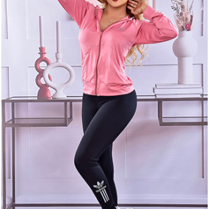 Conjunto Rosado Leggins y Chaqueta