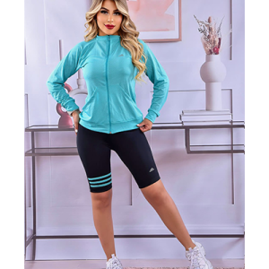 Conjunto Verde Biker y Chaqueta