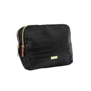 Cosmetiquera negra cuerina grande Trendy-1140