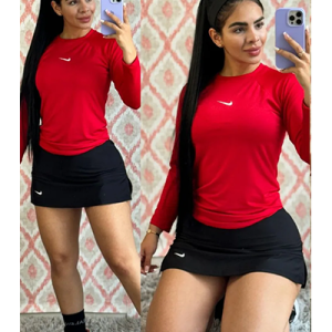 Falda Tennis Buzo Falda Negra y Rojo