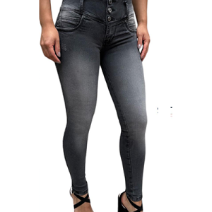 Jean Para Mujer Gris Acero Denim