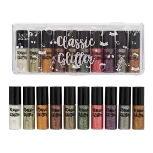 Kit 10 delineadores glitter punta pincel Trendy-1140