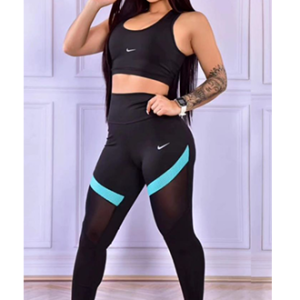 Leggins Top y Malla Suplex Verde con Negro