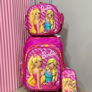 Maleta con Ruedas Para Niña Rosada Barbie